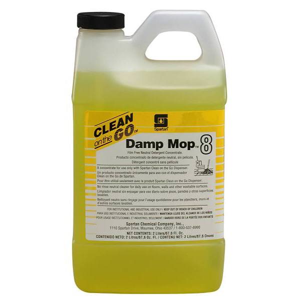 Spartan Clean On The Go, Damp Mop 8, No- Rinse Floor Cleaner, Lemon Scent, 2l, Case Of 4