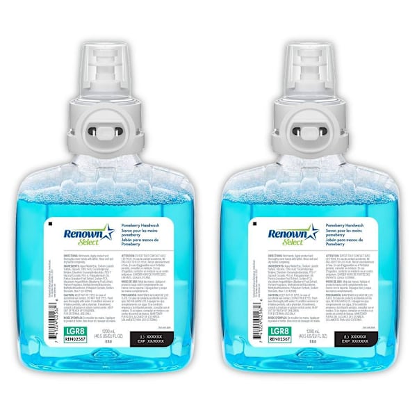 Renown Select Rb8 1200 mL Pomeberry Scent Foam Hand Soap Refill, For Renown Rb8 Dispensers, Case Of 2