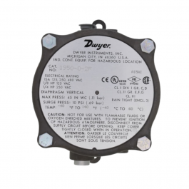 Dwyer Instruments 1950-0-2F Explosion-Proof Differential Pressure Switch 0.15"-0.5"WC