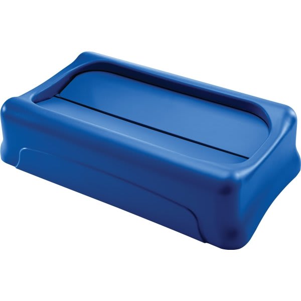 Rubbermaid Commercial Slim Jim Swing Trash Can Lid (Blue) (4-Pack)