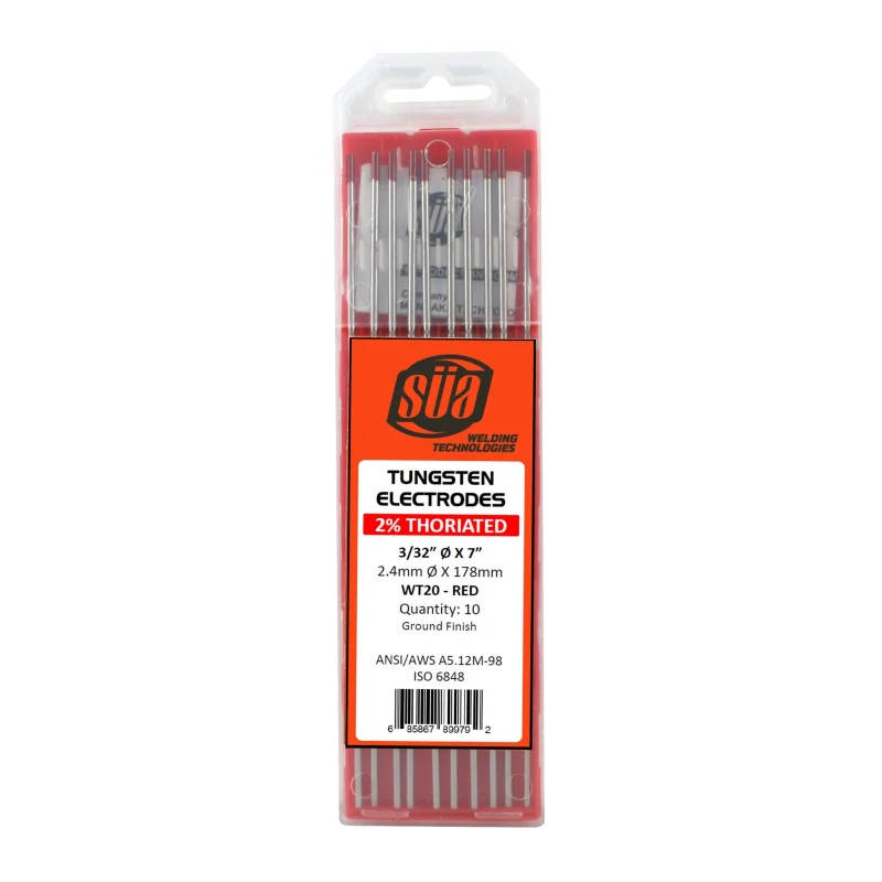 2% Thoriated Tungsten Electrode – TIG Welding – (Red Tip) – (10 PACK)