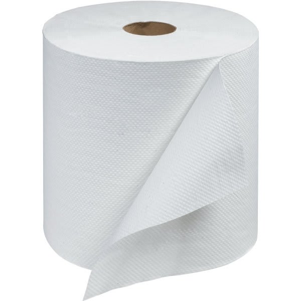 Renown Hardwound Paper Towel Rolls, White, 6 Rolls/Case