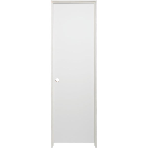 Masonite 24 In. X 80 In. X 4-9/16 In. Primed Flush Hollow Core Single Prehung Interior Door Left Hand Flat Jamb