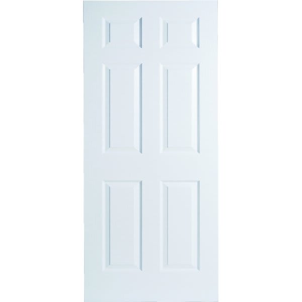 Masonite 24 In. X 80 In. 1.375 In. Primed 6-Panel Hollow Core Composite Slab Interior Door