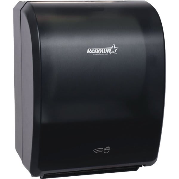 Renown Electronic Roll Towel Dispenser For 8" Towels, Black Translucent