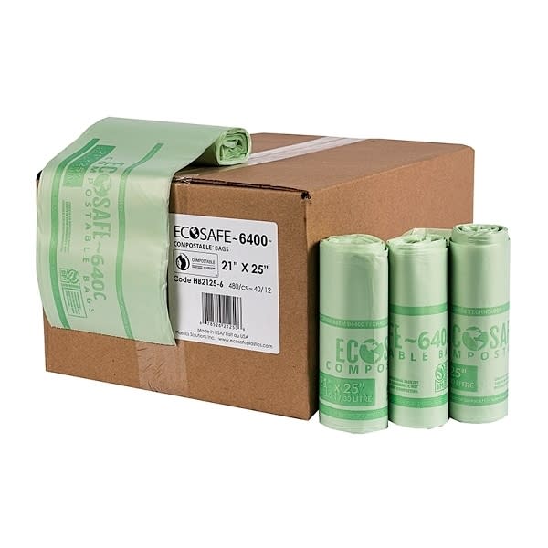 Ecosafe Can Liner Lid .6- mL 21in. X 25 In.clear With Green Tint (480-Case)