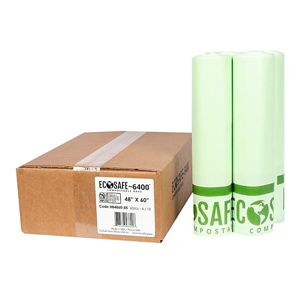 Ecosafe Compostable Can Liner 0.85 mL 48 In. X 60 In. (60-Case)