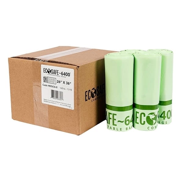 Ecosafe Compostable Can Liner 0.85 mL 26 In. X 36 In. (165-Case)