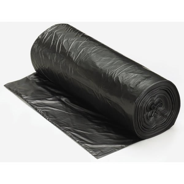 Renown PCR Can Liner, 56 Gal., 22 Mic, High-Density, Black, 43" X 48", Case Of 150