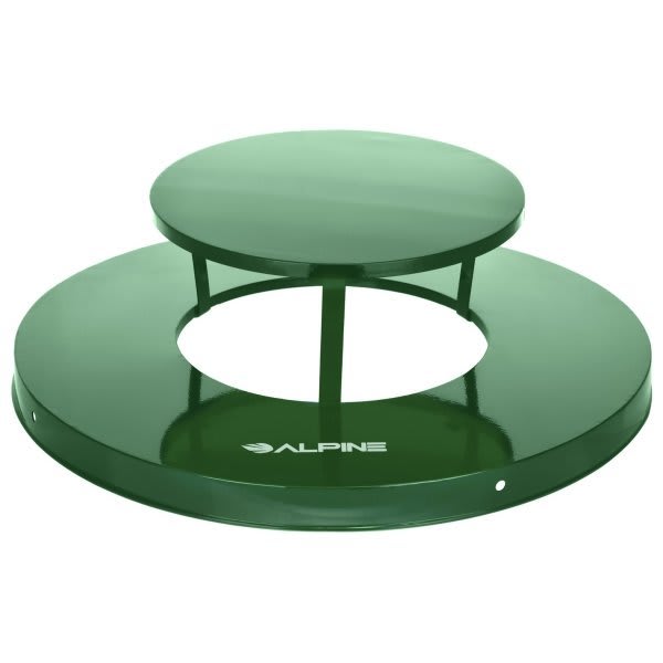 Alpine Industries Rain Bonnet Lid For Outdoor Metal Trash Can, 38-Gallon, Green