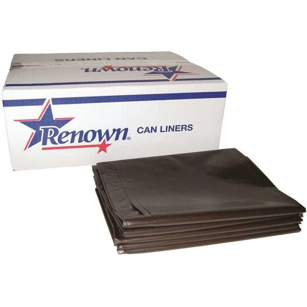 Renown Pcr Can Liner, 33 Gal., 1.7 Mil, Low-Density, Natural, 33" X 40", Case Of 100