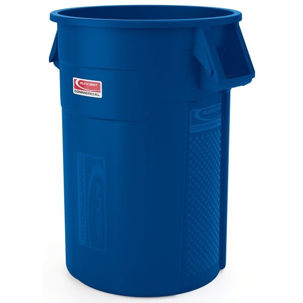 Suncast Commercial 44 Gallon Utility Trash Can Blue