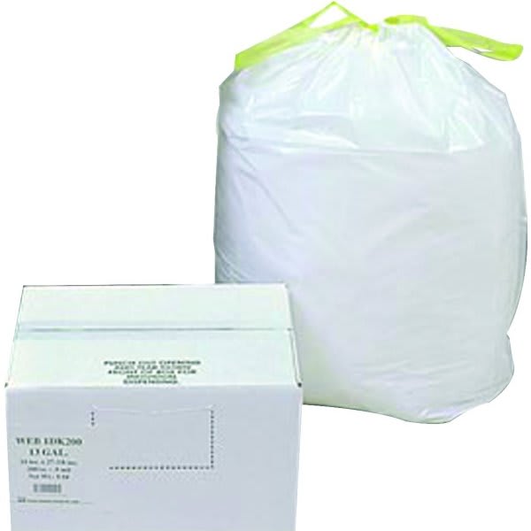 1.2 Mil 33 Gal. 33.5x38" Black Drawstring Can Liner 6 Rolls Of 25, Case Of 150