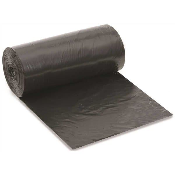 Berry Global Liner 38" X 60", 1.0 Black, 20 Rolls Of 5, Case Of 100