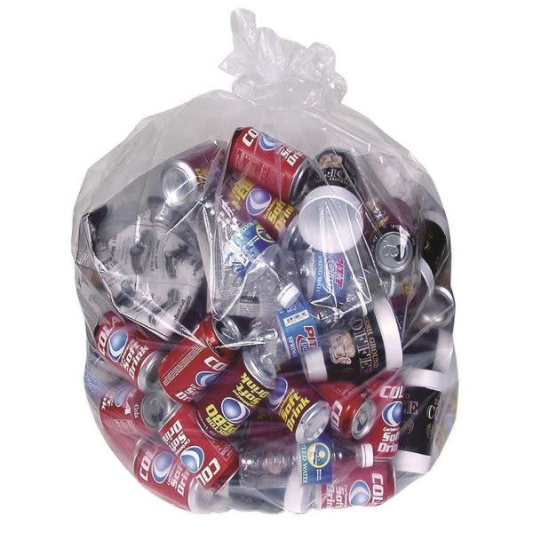 Berry Global 10 Gal. 0.7 Mil 24x23" Clear Trash Bags 10 Rolls Of 50, Case Of 500
