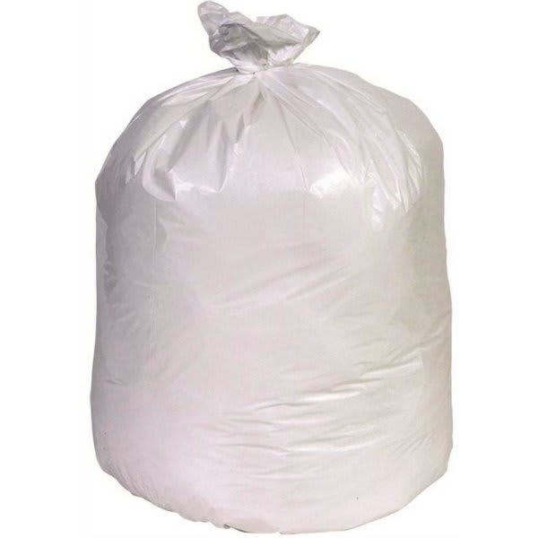 Berry Global 56 Gal 43x47" 1.3 Mil White Trash Bags, 5 Rolls Of 20, Case Of 100