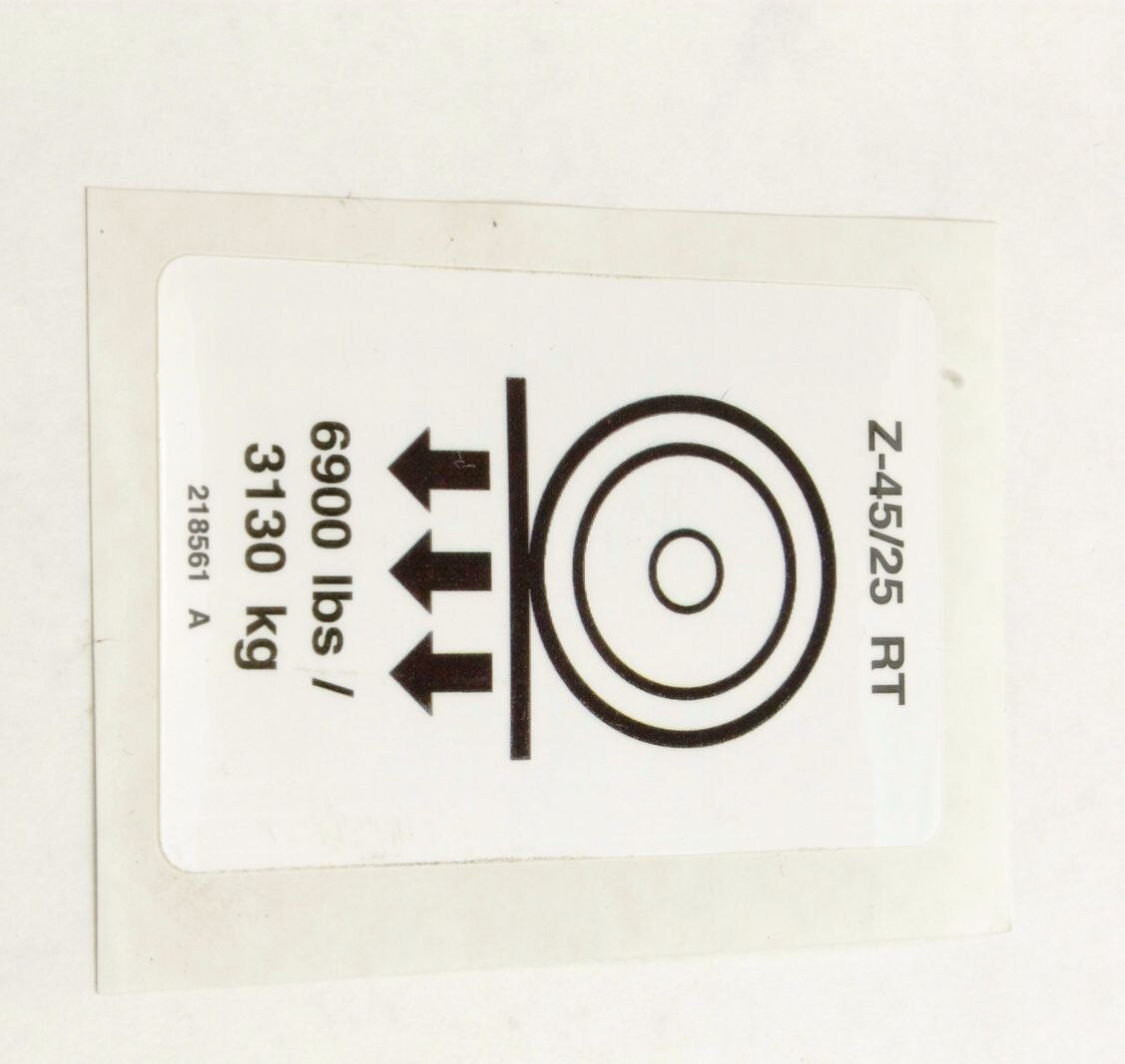 Genie Part # 218561GT – Decal, Wheel Load