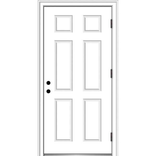 Mmi Door 6-Panel 36" X 80" Lh-Out On 4-9/16" Primed Composite Frame
