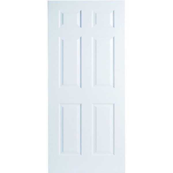 36" X 80" Textured Solid Core Primed Door Slab, 6 Panel, 1-3/8"