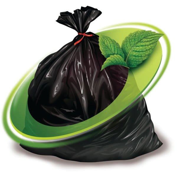 Mint-X 32 " 240 ' Rodent Repellent Compactor Tubin Trash Bags, Black