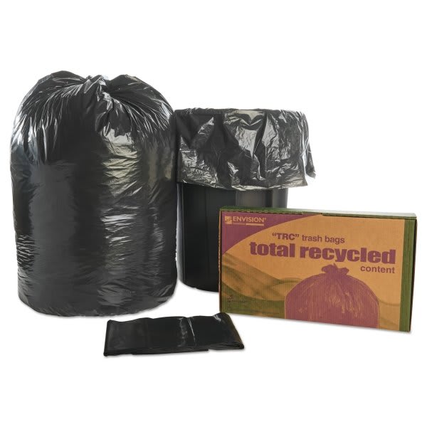 Skilcraft Recycled Content Trash 60 Gal. 1.5 mL 38 In. X 60 In. (Black) (Brown)