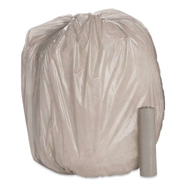 Skilcraft Low Density Trash Can Liners, 1 Mil, 40" X 46", Gray, 45 Gal , Package Of 40