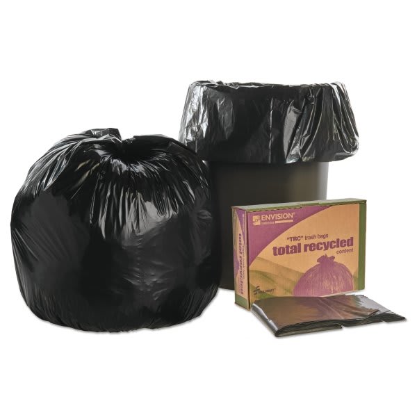 Skilcraft Recycled Content Trash Can 30 Gal. 1.3 mL 30 In. X 39 In. (Black) (Brown)