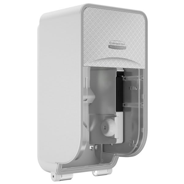 Kimberly-Clark ICON 53696 2 Roll Vertical Toilet Paper Dispenser, And Faceplate, Silver Mosaic