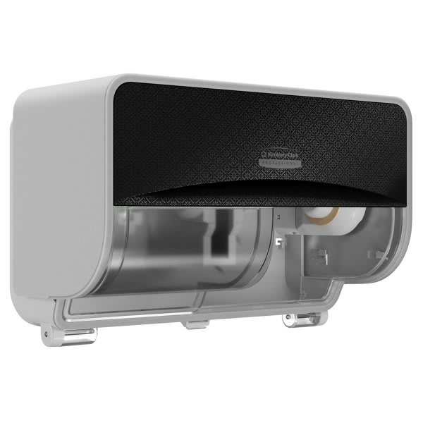 Kimberly-Clark Icon 58722 2 Roll Horizontal Toilet Paper Dispenser, Faceplate, Black Mosaic