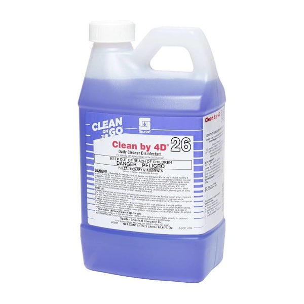 Spartan Clean By 4D 1-Step Cleaner/Disinfectant, Fresh Scent, 2l