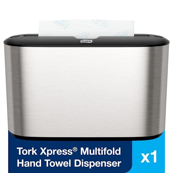 Tork Xpress Countertop Multifold Hand Towel Dispenser, Stainless Steel, H2/H23 Compatible
