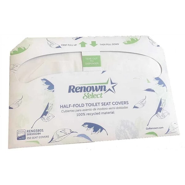 Renown Half-Fold Toilet Seat Paper Cover-Recycled Case Of 20