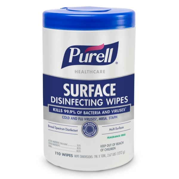 Purell Healthcare Surface Disinfecting Wipes Case Of 6