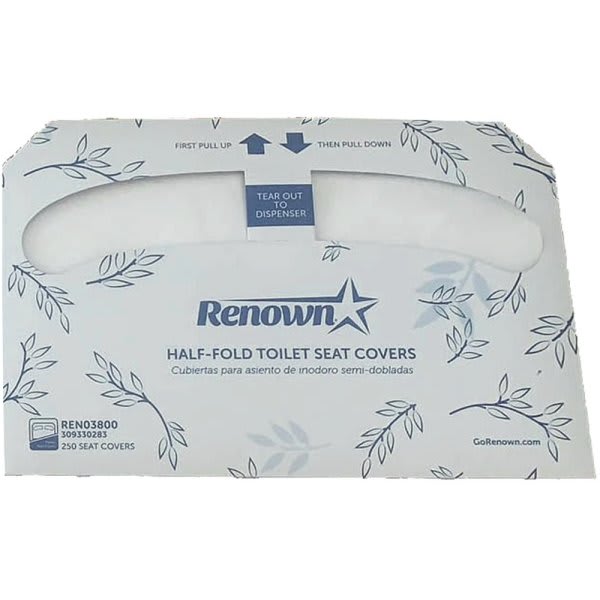 Renown Half-Fold Toilet Seat Paper Cover-Virgin Case Of 20