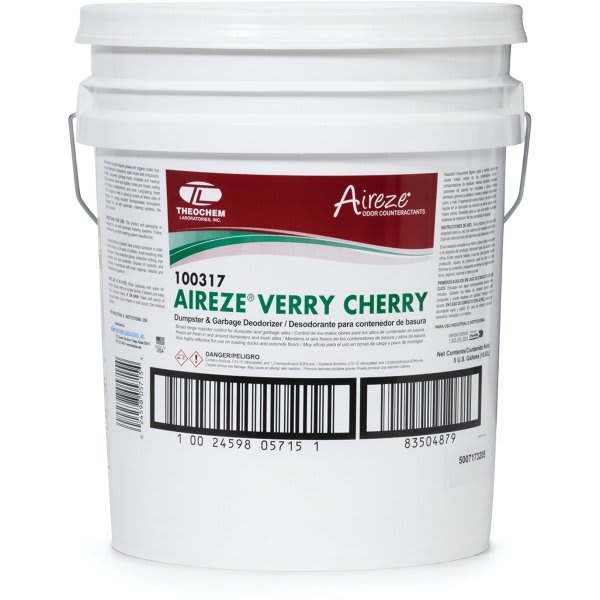 P&G PRO Aireze Verry Cherry Liquid Dumpster And Garbage Deodorizer, 5 Gal
