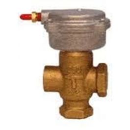 Siemens 256-02068A 1/2" 3-Way Mixing Pneumatic Actuator Valve Assembly 2" 2.5Cv 10-15PSI FxF