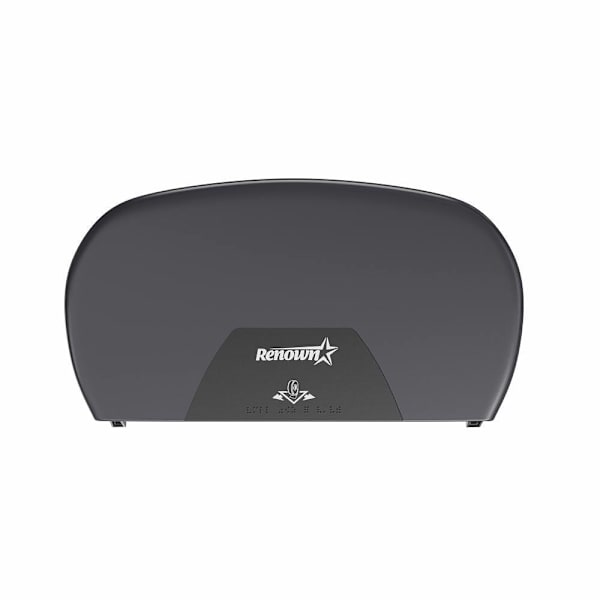 Renown Jr Jumbo Black Twin Toilet Paper Dispenser