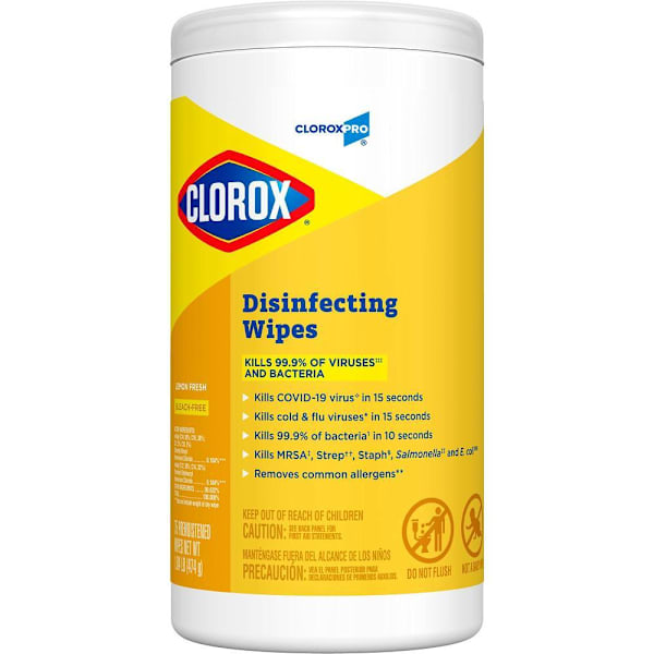 Clorox Disinfecting Wipes, Cloroxpro, Lemon Fresh, 75 Count Canister
