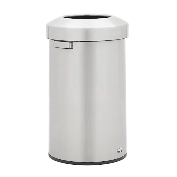 Rubbermaid Commercial Refine 23 Gal. Round Trash Can, Stainless Steel