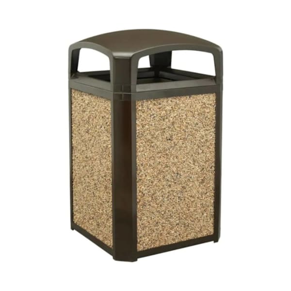 Rubbermaid Commercial Landmark 45 Gal River Rock Decorative Trash Can Panel