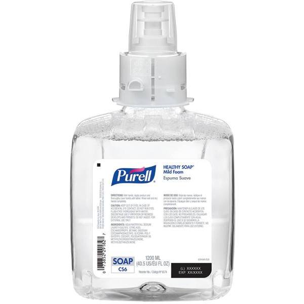 PURELL Healthy Soap Mild Foam, 1200 mL Refill For Cs6Soap Dispenser, Case Of 2