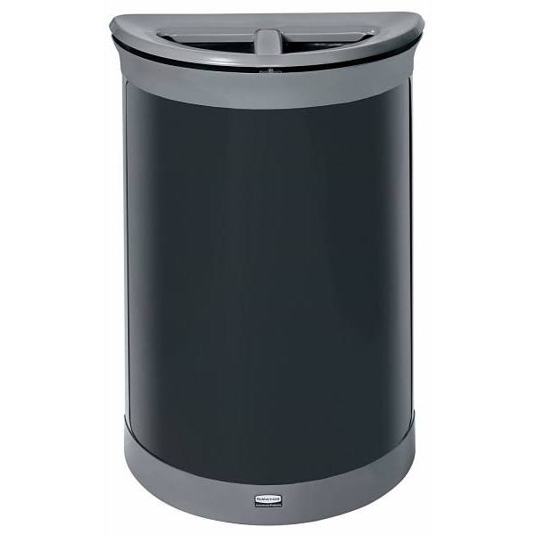 Rubbermaid Commercial Enhance11.5 Gal Half Round Dual Stream Indoor Trash Can (Gray)