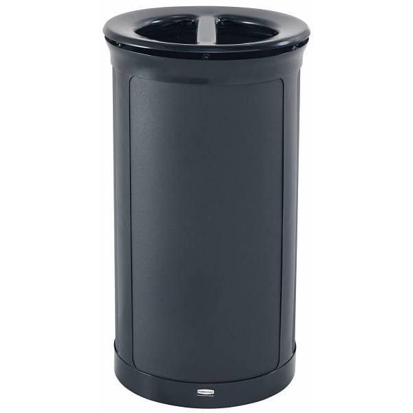 Rubbermaid Commercial Enhance 33 Gal Round Dual Stream Indoor Trash Can (Jet Black)