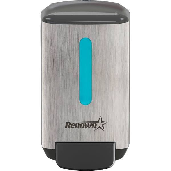 Renown Rb4 Manual Hand Soap Dispenser For Renown 1250 mL Fmx-12 Refills, Brushed Metallic And Black
