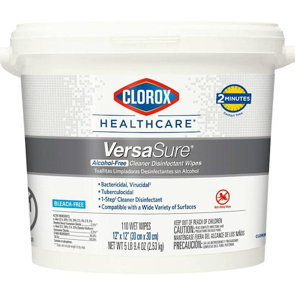 Clorox Healthcare Versasure Disinfectant Wipes, 12 In X12 In, 110 Count Bucket