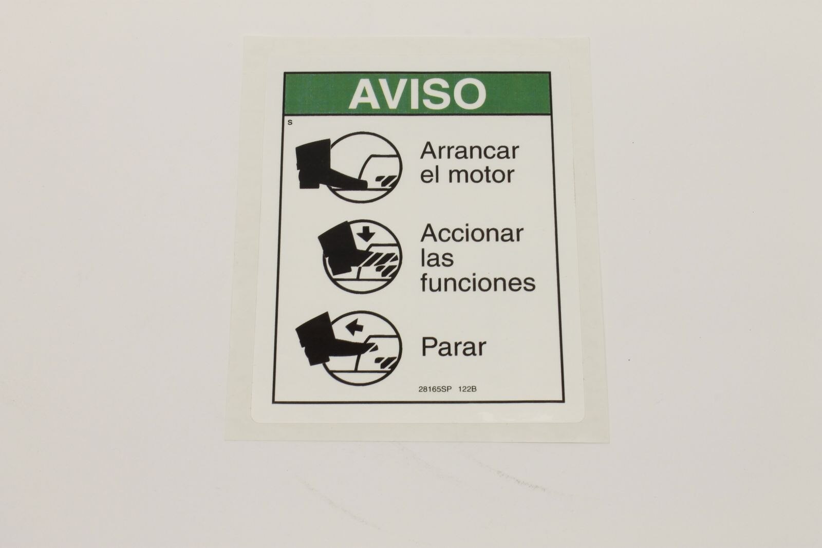 Genie Part # 28165SPGT – Decal, Notice, Footswitch Oper