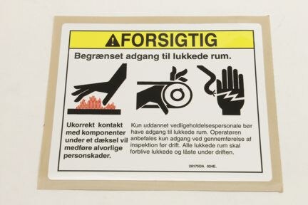 Genie Part # 28175DAGT – Decal, Warning, Compartment Access