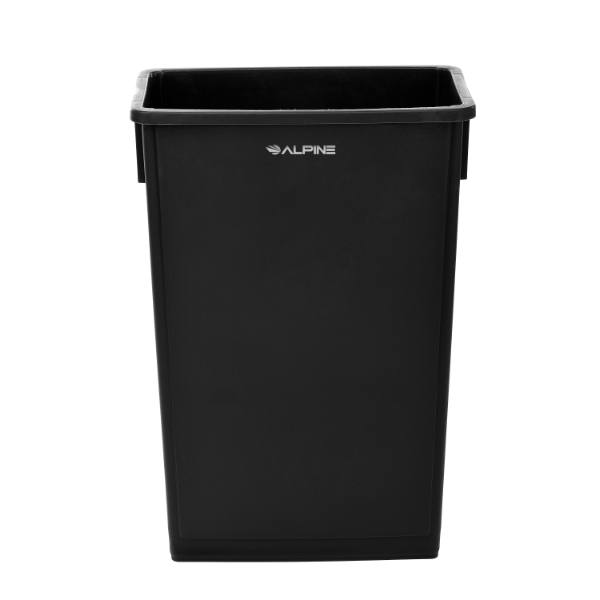 Alpine Industries Slim 23 Gallon Black Waste Receptacle Trash Can