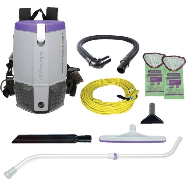 Proteam Super Coach Pro 6 120 Volt 6 Quart Backpack Vacuum W/ Hepa Filter And Accessories