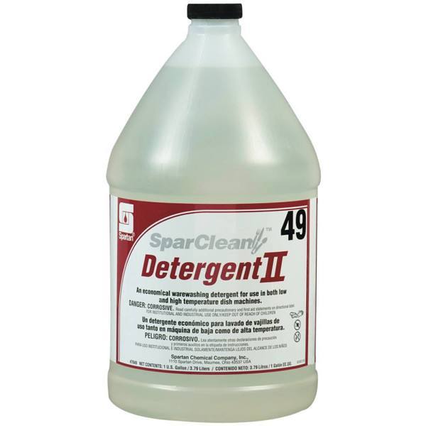 Spartan SparClean Detergent II 49, Warewash Detergent, 1 Gal, Case Of 4